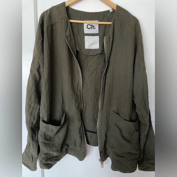 CHAPTER High End zip up jacket in linen like material - Picture 1 of 3
